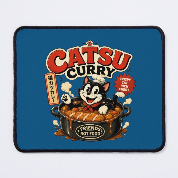 Item preview, Catsu Curry Funny Cat Chef Japanese Food Pun designed and sold by BigfeetLittlepaws.