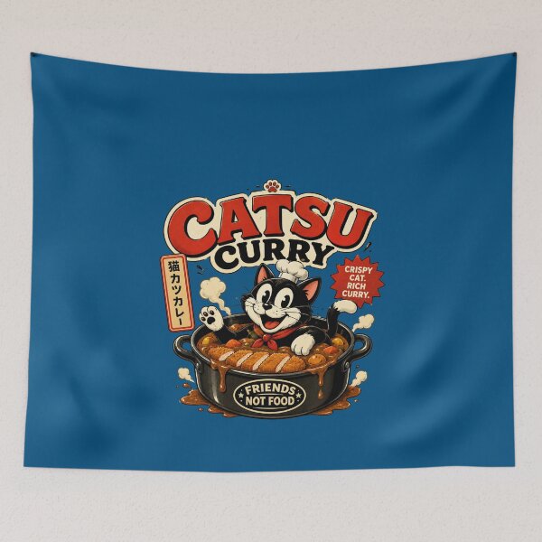 Item preview, Catsu Curry Funny Cat Chef Japanese Food Pun designed and sold by BigfeetLittlepaws.