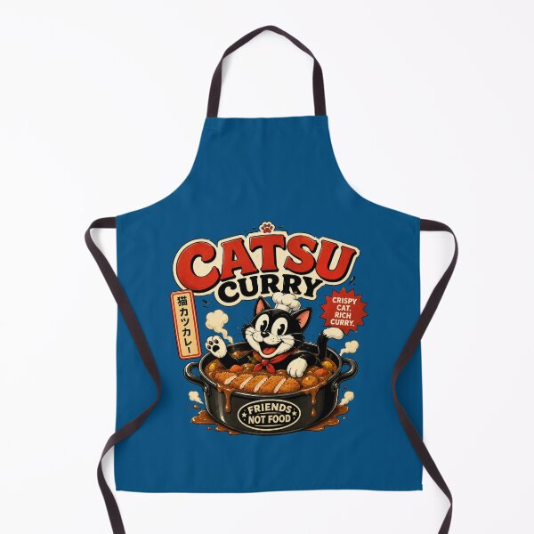 Item preview, Catsu Curry Funny Cat Chef Japanese Food Pun designed and sold by BigfeetLittlepaws.