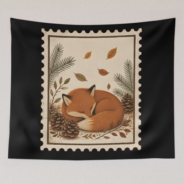 Item preview, Autumn Fox Fall Leaves Cute Animal Vintage Art. designed and sold by LeSoniPapaPrint.