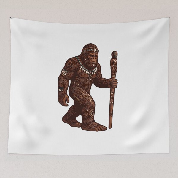 Item preview, African Tribal Bigfoot - Sasquatch Art Tattoo Design designed and sold by Spank My Yeti.