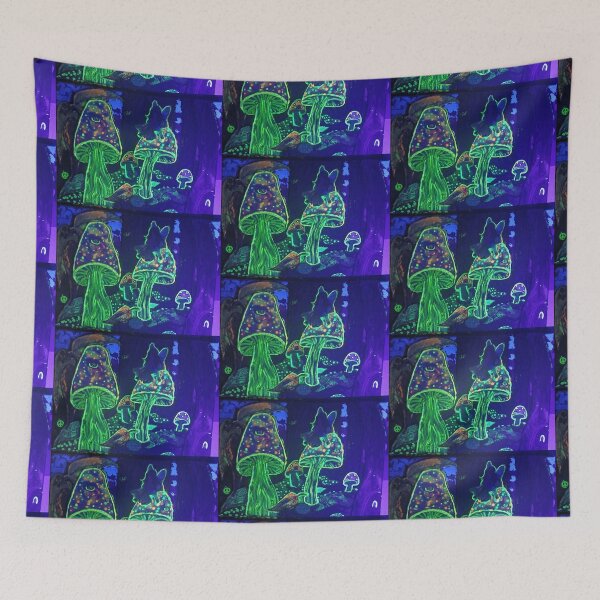 Item preview, Ultra violet mushroom forest  designed and sold by PEACELOVERSART.