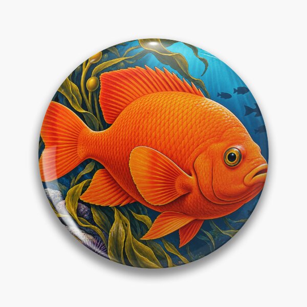 Item preview, Garibaldi Fish California Kelp Forest Art designed and sold by JKDJ.