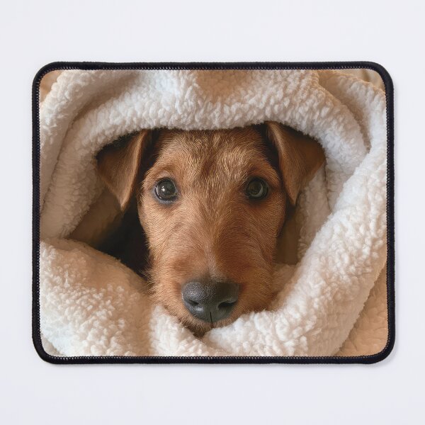 Item preview, Airedale Terrier in Blanket 01 designed and sold by Elisabeth Lucas.