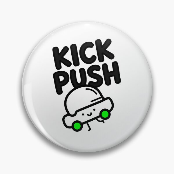 Item preview, Kick Push Funny Skateboard Character Shirt - Cute Skater Doodle Streetwear designed and sold by ismai6.