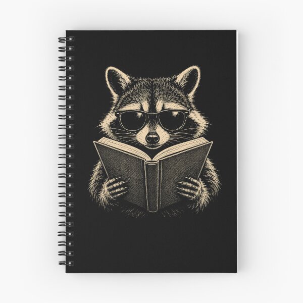 Item preview, Cool Retro Raccoon Reading Book Vintage Animal designed and sold by Moizento.