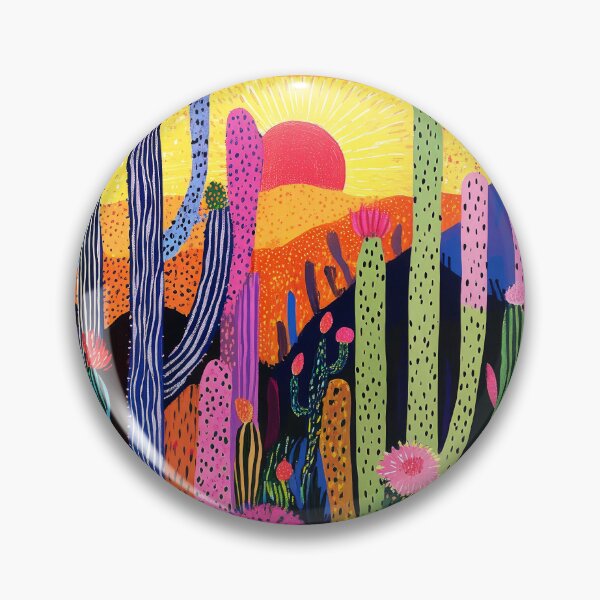 Item preview, Cactus Landscape With Magical Mountains Colorful Fantasy Art   designed and sold by DEC02.