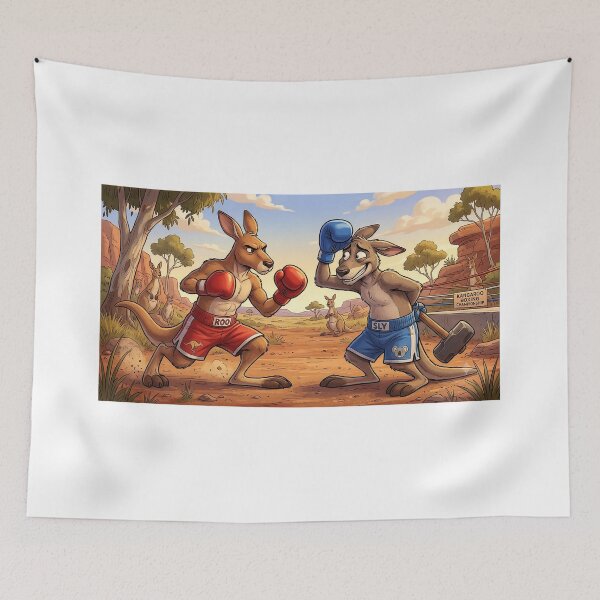 Item preview, Funny Kangaroo Boxing Match Sneaky Sledgehammer Meme Art designed and sold by AfresStudio.