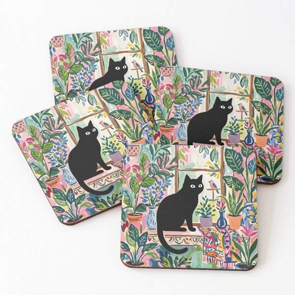 Item preview, Minimalist Black Cat Silhouette & Matisse-Inspired designed and sold by DuckOddity.