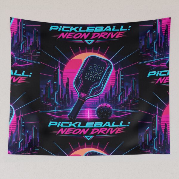Item preview, Pickleball Neon Drive - Cyberpunk Paddle Art - Mens Synthwave Sports Gift designed and sold by BelievingCreates.
