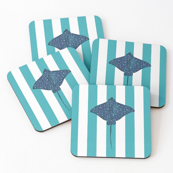 Item preview, Eagle ray und turquoise stripes designed and sold by Ana Gorozpe.