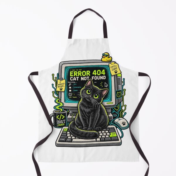Item preview, Black Cat 404 Error Code Cat Not Found Work Cat Humor designed and sold by WolfmanProphecy.