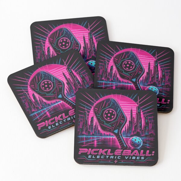 Item preview, Pickleball Electric Vibes - Cyberpunk Paddle Art - Womens Synthwave Sports Gift designed and sold by BelievingCreates.
