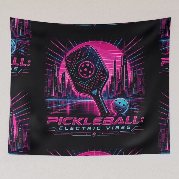 Item preview, Pickleball Electric Vibes - Cyberpunk Paddle Art - Womens Synthwave Sports Gift designed and sold by BelievingCreates.