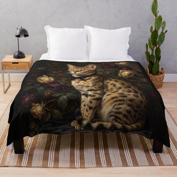 Item preview, Noble Bengal Cat with Black Velvet Bow designed and sold by Real Beast Art.