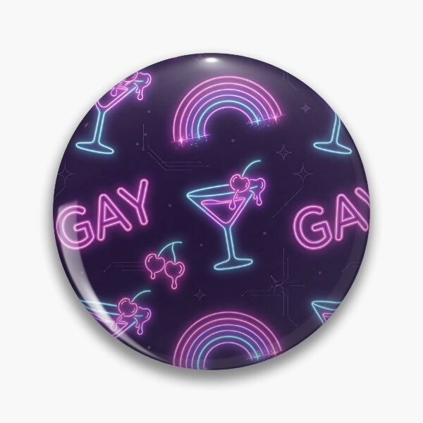 Item preview, Gay Pride Neon Rainbow Cocktail Retro Pattern designed and sold by ZhivanCrimson.