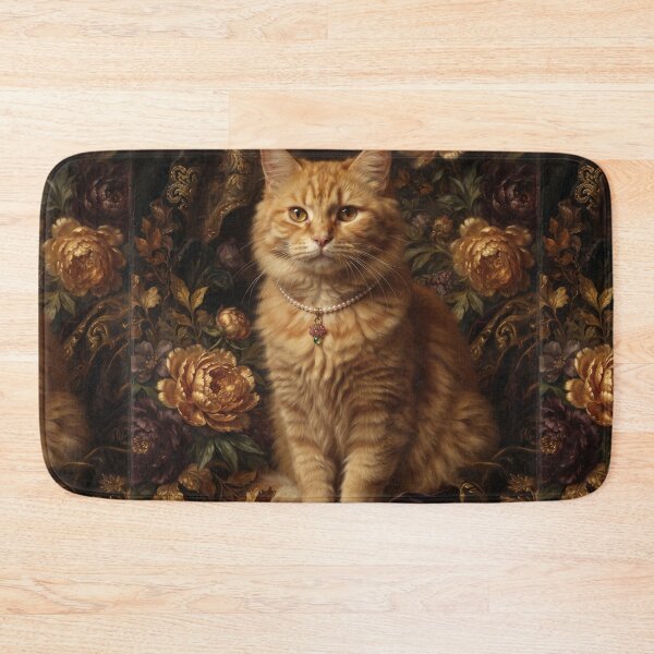Item preview, Noble Ginger Cat with Gem Pearl Necklace designed and sold by Real Beast Art.