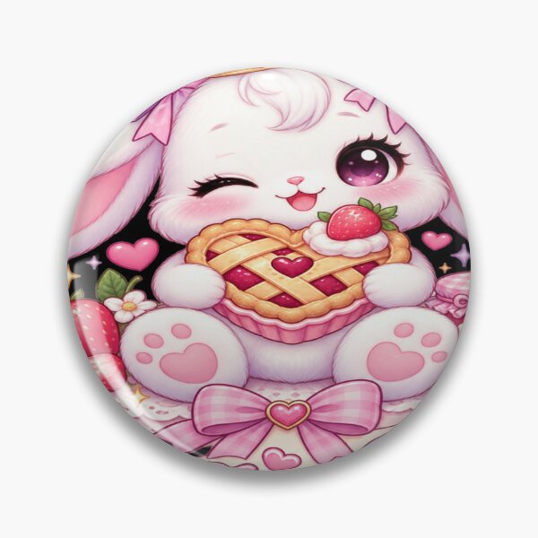 Item preview, Cute Bunny Cutie Pie – Kawaii Strawberry Pie Sweetheart designed and sold by Moonlight Studio.