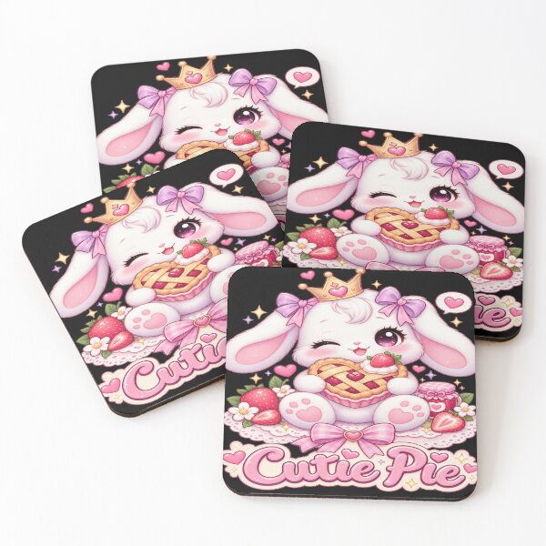 Item preview, Cute Bunny Cutie Pie – Kawaii Strawberry Pie Sweetheart designed and sold by Moonlight Studio.