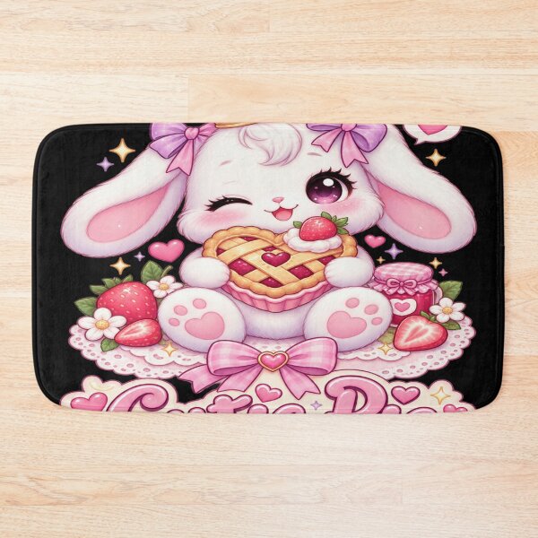 Item preview, Cute Bunny Cutie Pie – Kawaii Strawberry Pie Sweetheart designed and sold by Moonlight Studio.