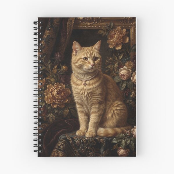 Item preview, Noble Ginger Cat with Pearl Cross Necklace designed and sold by Real Beast Art.