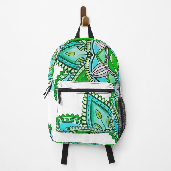 Item preview, Green Turquoise Mandala Folk Art Illustration designed and sold by reezorrrr.