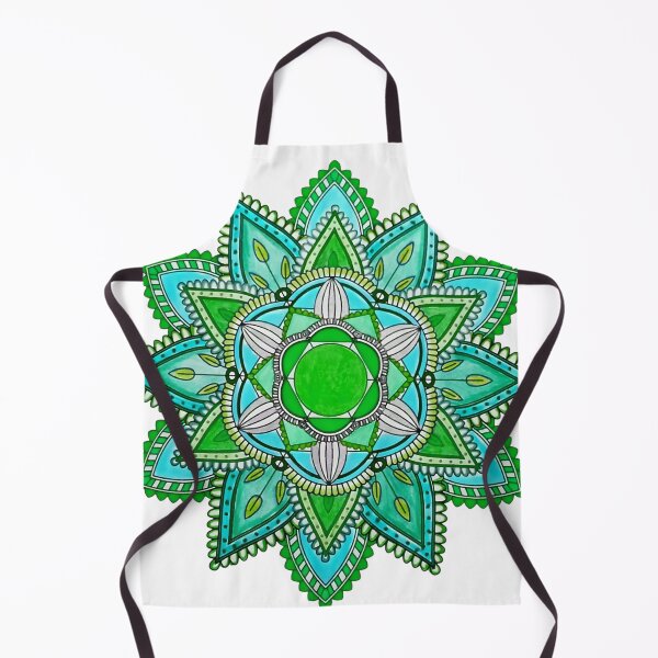 Item preview, Green Turquoise Mandala Folk Art Illustration designed and sold by reezorrrr.