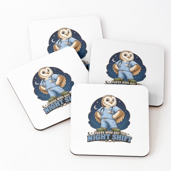 Item preview, Guess Who Got The Night Shift Funny Nurse Owl designed and sold by Britishdelights.