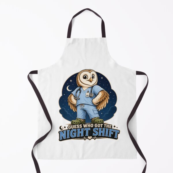 Item preview, Guess Who Got The Night Shift Funny Nurse Owl designed and sold by BigfeetLittlepaws.