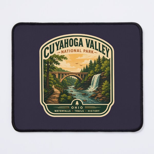 Item preview, Cuyahoga Valley National Park Ohio Vintage Brandywine Falls Bridge Badge designed and sold by LittleArij.