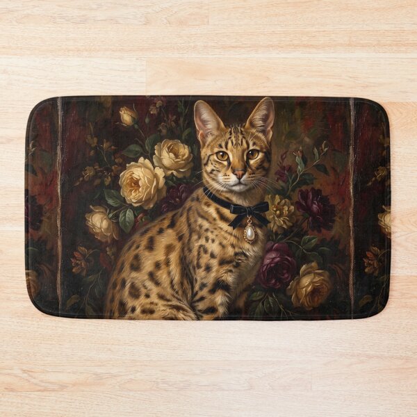 Item preview, Noble Bengal Cat with Pearl Drop Bow designed and sold by Real Beast Art.