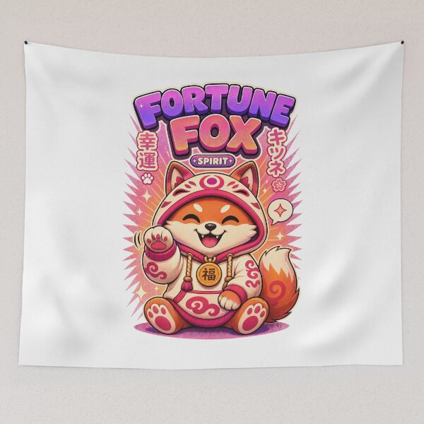 Item preview, Fortune Fox Spirit Kawaii Mascot designed and sold by NullSpacePrints.