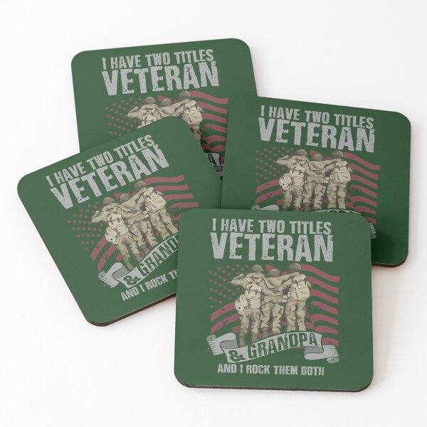 Item preview, Vintage I Have Two Titles Veteran Grandpa Proud Papa T-Shirt 529 designed and sold by CosmicCherryArt.
