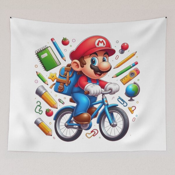 Item preview, Cute Gamer Plumber Back to School Bicycle Art designed and sold by Alaric4you.