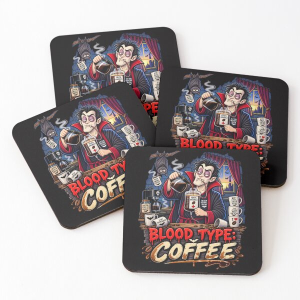 Item preview, Blood Type Coffee Vampire Cartoon designed and sold by Take It Literally.