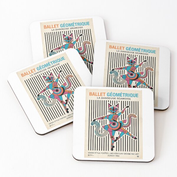 Item preview, Siamese Cat Ballet Dancer - Mid Century Modern Pet Poster designed and sold by PictoVibe.