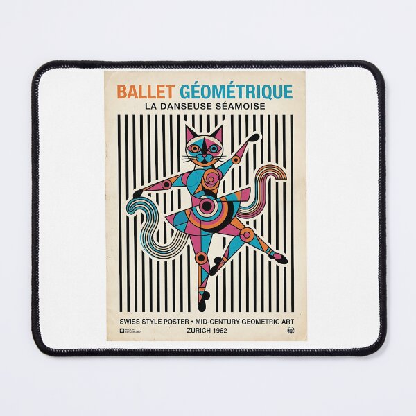 Item preview, Siamese Cat Ballet Dancer - Mid Century Modern Pet Poster designed and sold by PictoVibe.