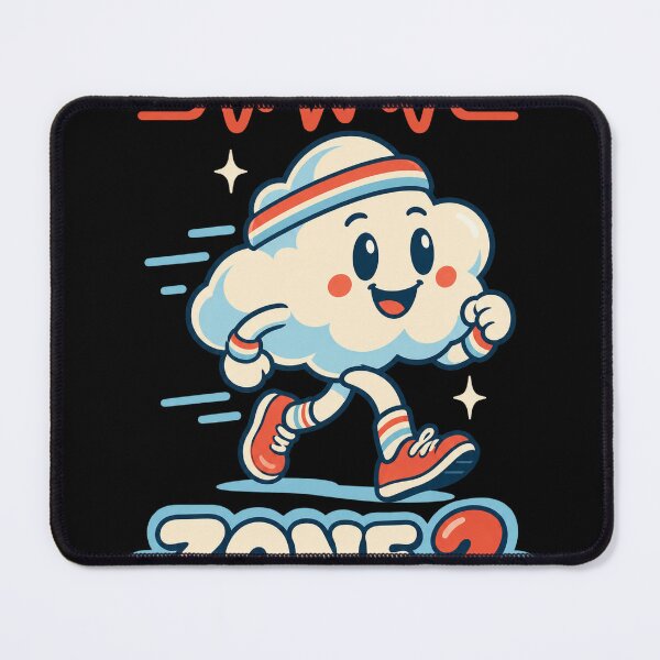 Item preview, Zone 2 Mood 5 Cute Retro Running Cloud Mascot designed and sold by BeYourOwnHero.