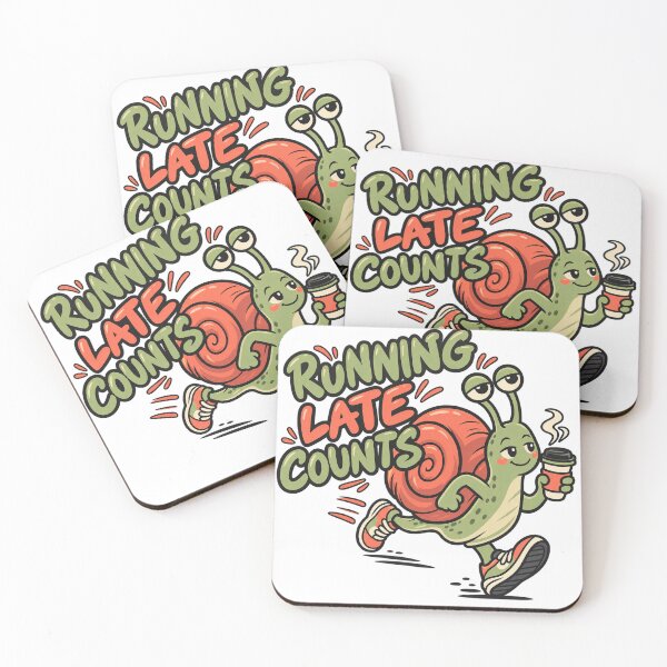 Item preview, Running Late Counts Funny Snail Jogger Cartoon designed and sold by BeYourOwnHero.