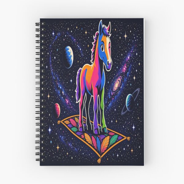 Item preview, Cosmic Rainbow Horse on Magic Carpet in Space - Tugy designed and sold by Breezes-of-Ida.
