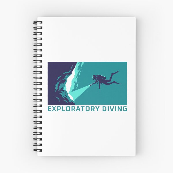 Item preview, Exploratory Diving Cave Diver Underwater Woodcut Linocut Art designed and sold by KiwiRider.