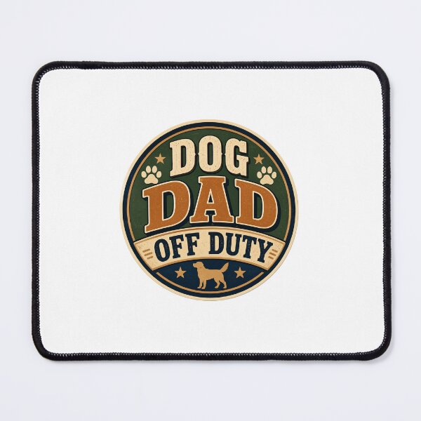 Aperçu de l'œuvre Papa de chien en congé - Autocollant humoristique pour propriétaire de chien créée et vendue par RedRubyBubble.
