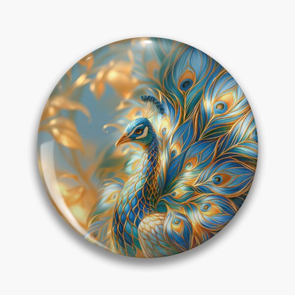 Item preview, Beautiful Peacock  in Blue and Gold designed and sold by MargaretWiktor.