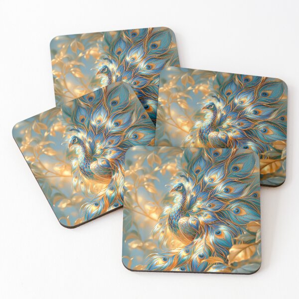 Item preview, Beautiful Peacock  in Blue and Gold designed and sold by MargaretWiktor.