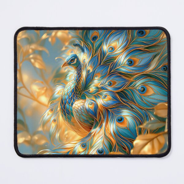 Item preview, Beautiful Peacock in Blue and Gold designed and sold by MargaretWiktor.