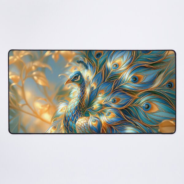 Item preview, Beautiful Peacock  in Blue and Gold designed and sold by MargaretWiktor.