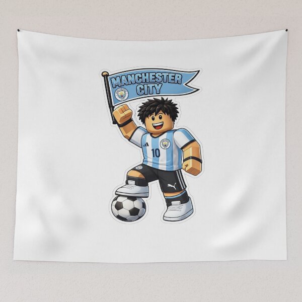 Item preview, Blocky Soccer Player Sky Blue Fan Art designed and sold by annaarthk.