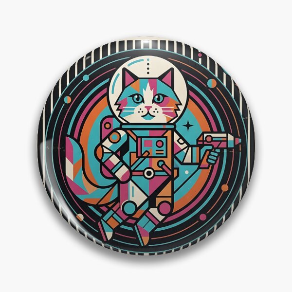Item preview, Ragdoll Cat Astronaut - Mid Century Modern Pet Poster designed and sold by PictoVibe.