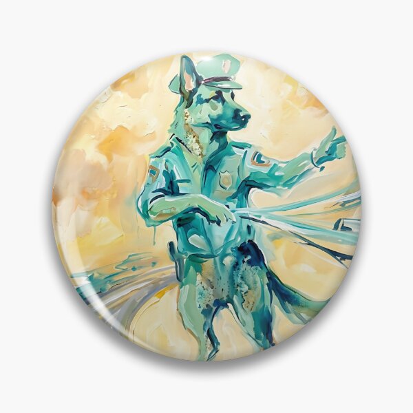 Item preview, German Shepherd Officer - Abstract Expressionist Pet Painting designed and sold by PictoVibe.