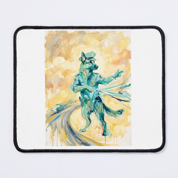 Item preview, German Shepherd Officer - Abstract Expressionist Pet Painting designed and sold by PictoVibe.